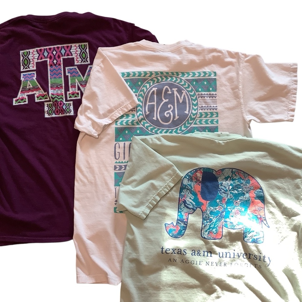 Comfort Colors Texas A&M Aggies Women’s Graphic Tees - ALL 3 one Price Bundle.